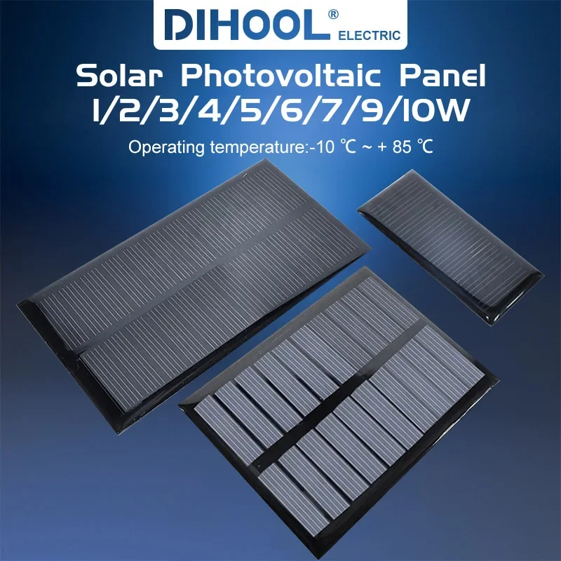Cina Pannelli Solari Fotovoltaici 3V 6V 5V 1A 5W 10W Esterno Mini Pannello Solare 12V 18V Piccolo Pannello Solare 2.5W 5.5V 9V 2V 160Ma 1V