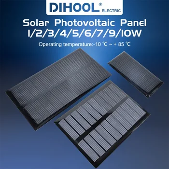 Pannelli Solari Fotovoltaici Cinesi 3V 6V 5V 1A 5W 10W Mini Pannello Solare da Esterno 12V 18V Piccolo Pannello Solare 2.5W 5.5V 9V 2V 160mA 1V
