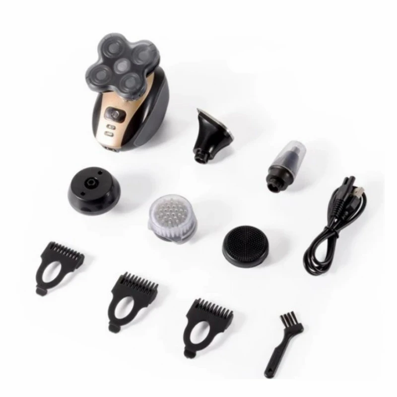 Electric Men Bald Head Shaver 5 in 1 Electric Shaver Kit Cordless Hair Clippers Nose Hair Trimmer Waterproof USB Rechargeable 2
