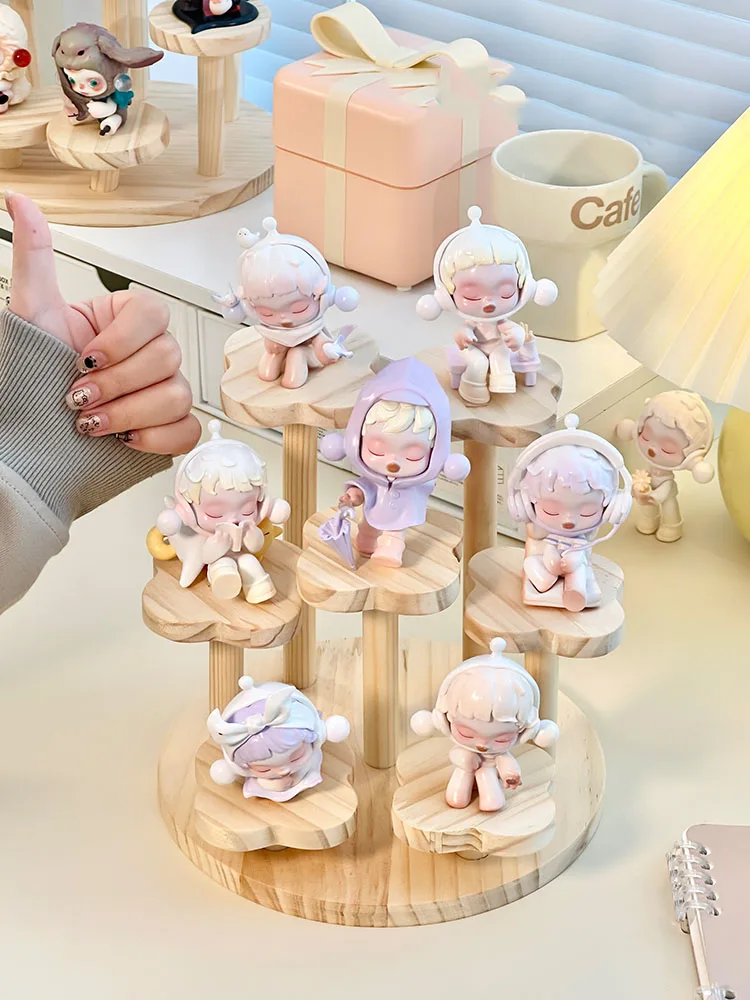 Description Picture 4 of itemWooden Display Riser Stand Organizer Shelf Stand for Toys and Dolls Figure Display Cabinet Cute Dolls Storage Rack Decoration