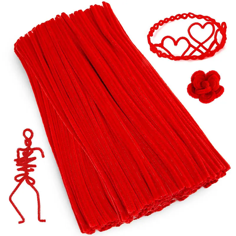 Multi-Color Chenille Stems Pipe Cleaners Kids Plush Stick Children's Educational Toys For DIY Creative School Projects 100Pcs chenille pipe cleaners chenille craft supplies