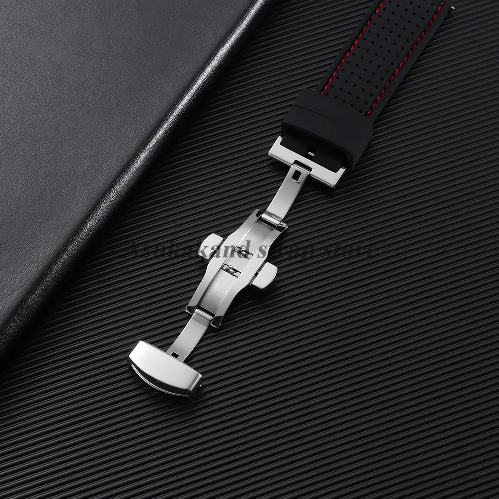 Breathable Silicone Watch Band with Butterfly Buckle