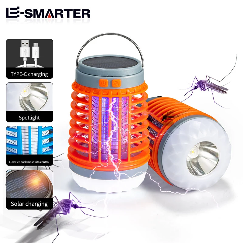 Outdoor Mosquito Killer Rainproof Electric Shock Garden Insect Killer Lamp LED Flashlights for Fishing capming hiking