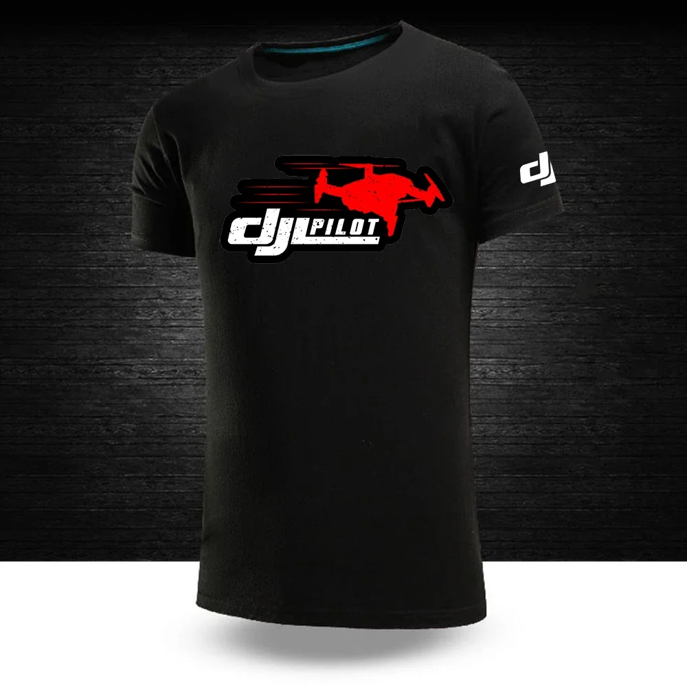 

2024 Latest Hot Man Dji Professional Pilot Cotton Short Sleeve Comfortable Solid Color Summer Streetwear Casual T-Shirt