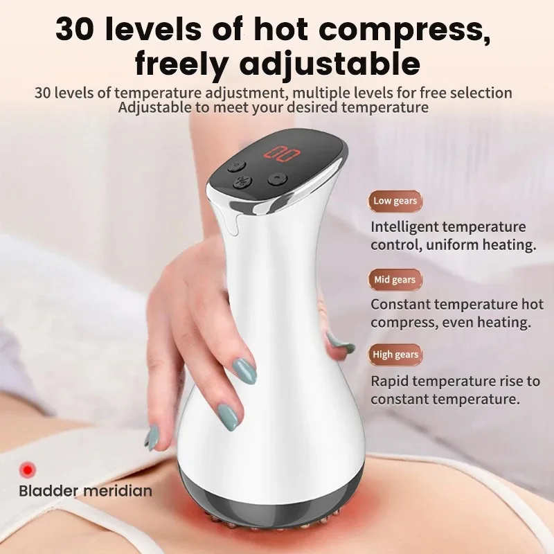 NEW Electric Meridian Brush Gua Sha Body Massager EMS Microcurrent Hot Compress Scraping Lymphatic Drainage Machine Fat Burner
