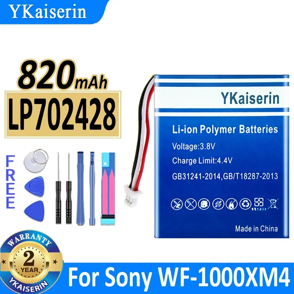 Batteria Ykaiserin 820Mah Lp702428 (Wf-1000Xm4) Per Custodia Di Ricarica Sony Wf-1000Xm4 Bateria