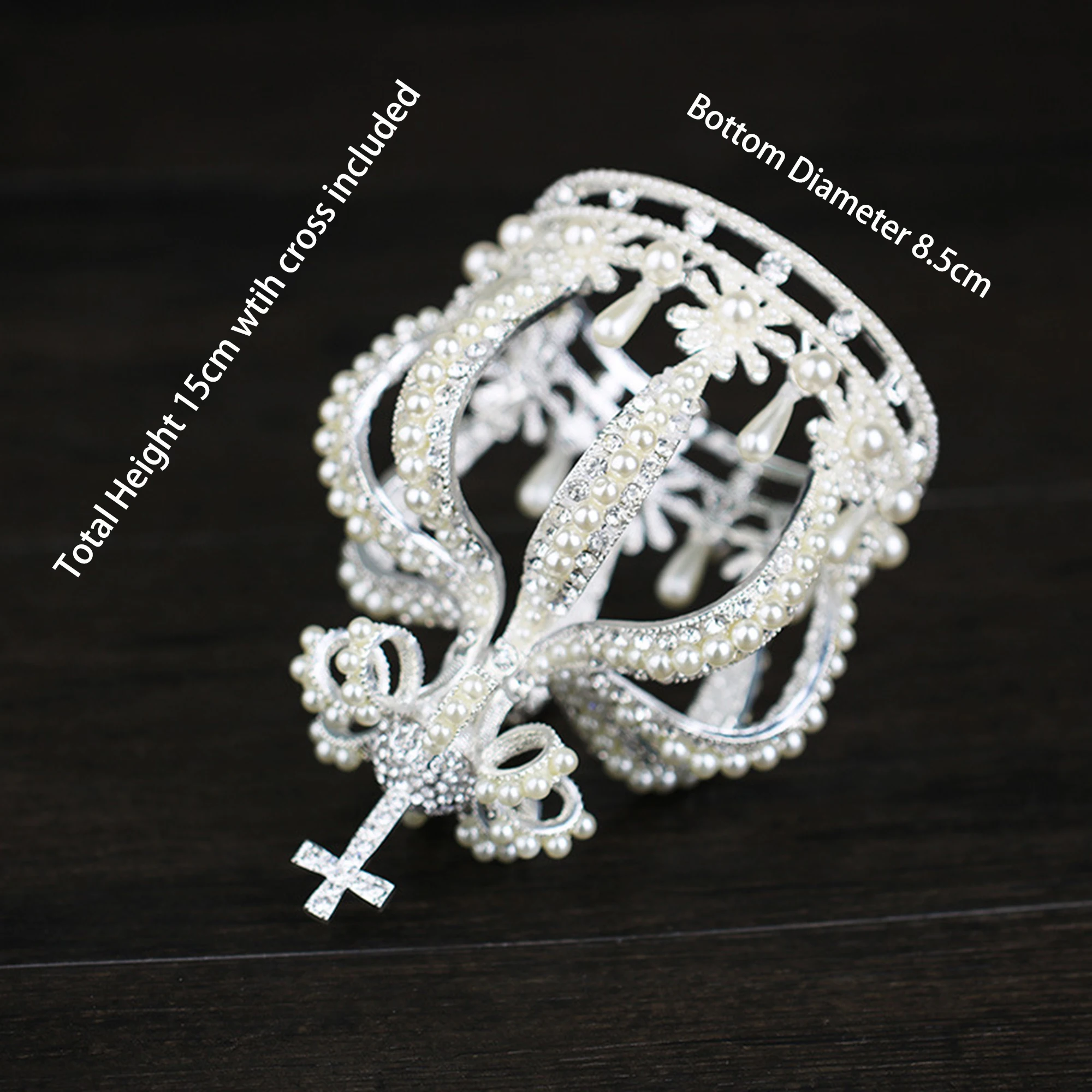 Male Cross Crown Baroque Bridal Wedding Crown Royal Queen King Tiara Birthday Party Hair Jewelry Accessories Prom Pageant Diadem