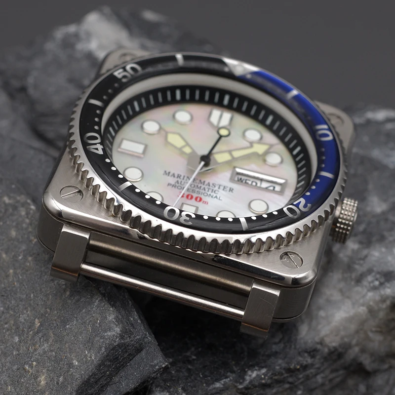 New Square Men's Watch Fit Seiko NH35 NH36 Automatic Movement 10ATM Waterproof Diver Watch For Stainless Steel Sapphire Glass