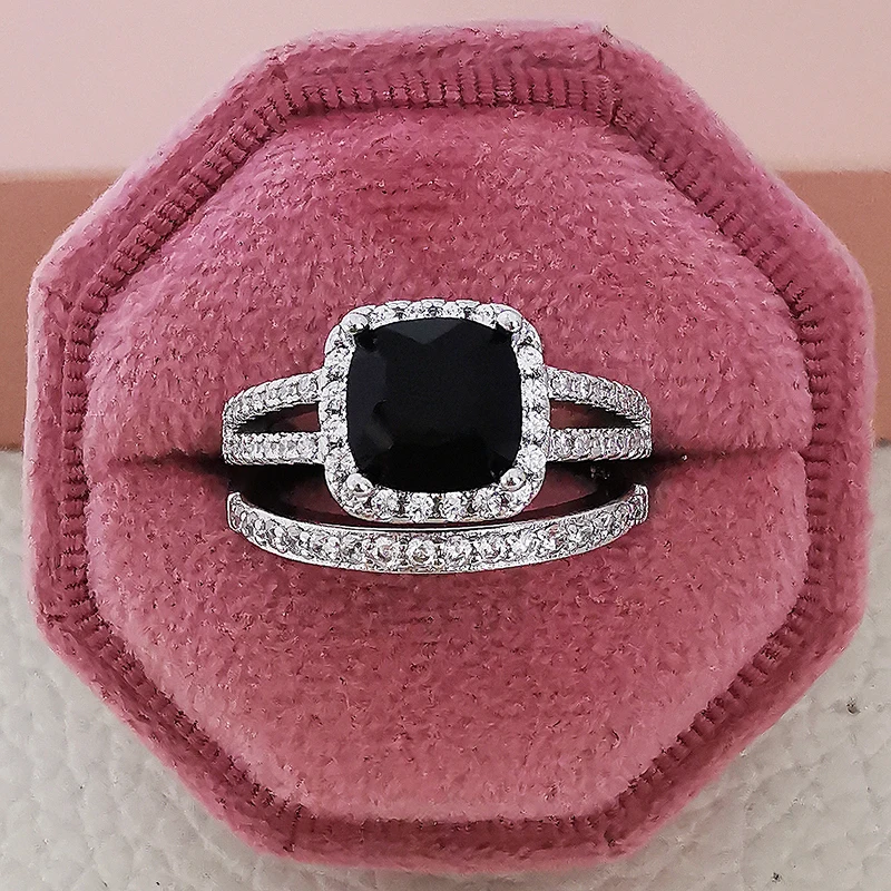 Rose Gold Color silver color bride Engagement Wedding Ring Set of for Women Christmas Gift Dating Jewelry R4955 silver ring,wedding rings,silver rings,gold rings,gold plated rings,gold plated silver ring