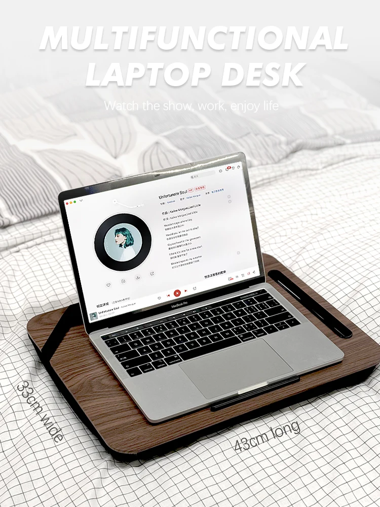 Portable Laptop Desk with Handheld iPad Slot And Phone Holder for Bed Sofa Car - Lazy Person Multi-Use Laptop Desk 3