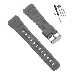 18mm Waterproof Silicone Watch Straps - Durable Replacement Wristbands - Gold Buckle (Grey)