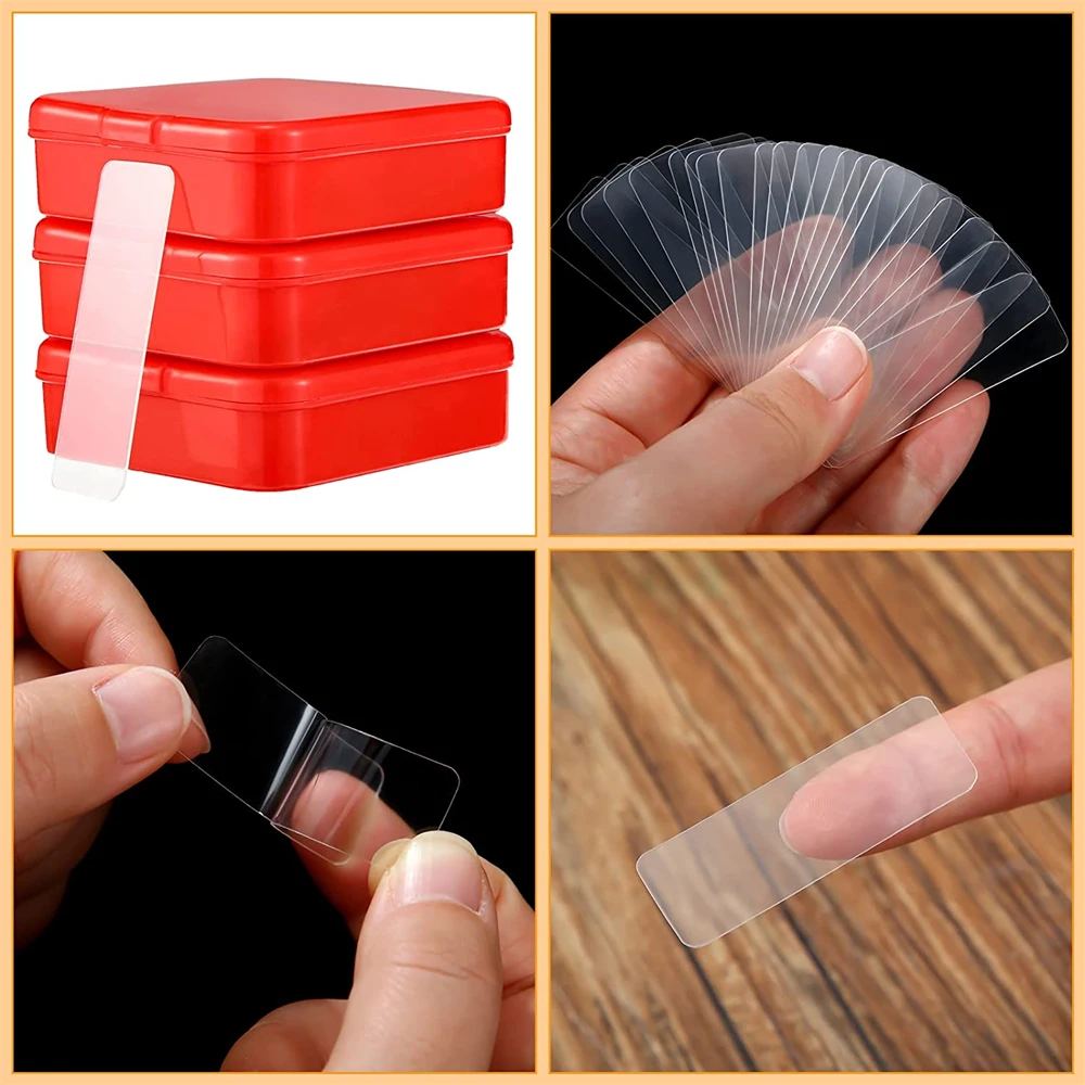 10/20PCS Powerful Double Sided Stickers Tape 6*6cm Self-adhesive  Transparent Square Sticky Pads for DIY Craft Household