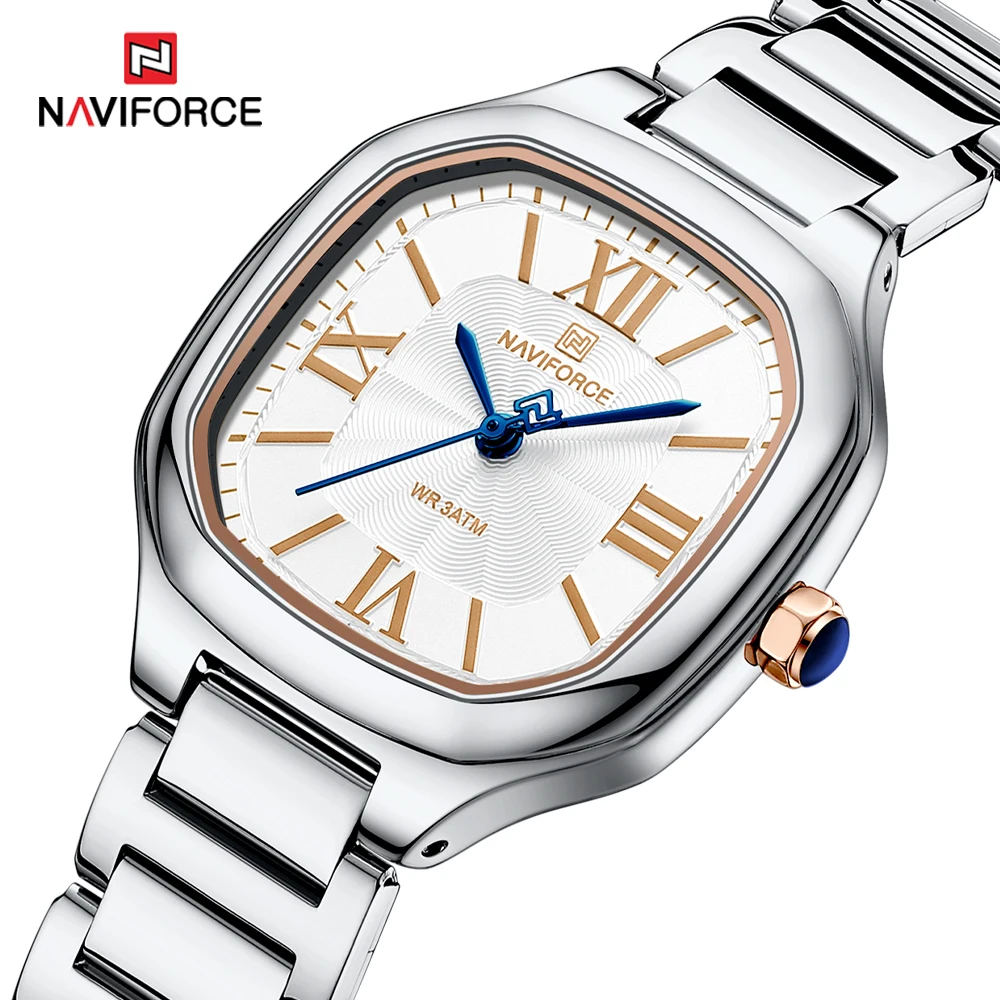 NAVIFORCE Luxury Women's Watch Square Dial Quartz Waterproof with