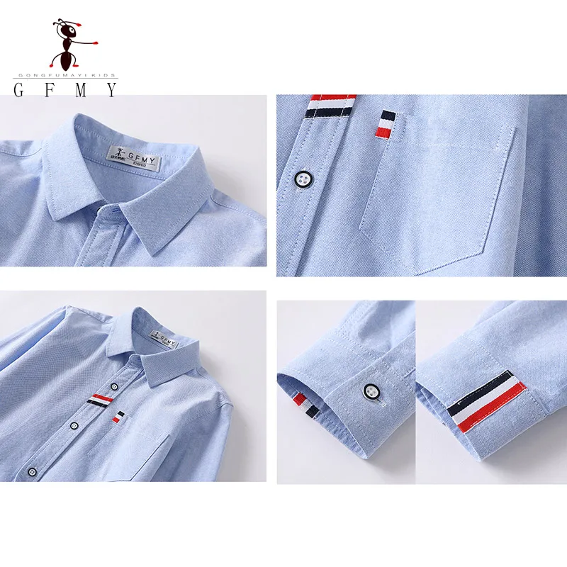 Boys Long Sleeve Shirts Children Shirts For 4-12 Years