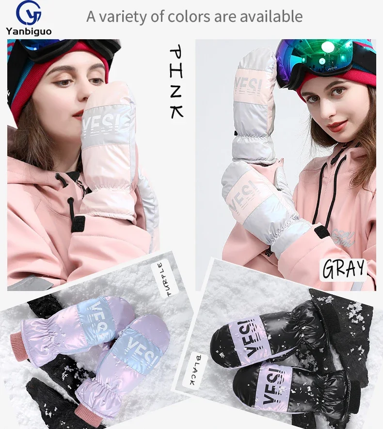 Outdoor Winter Ski Mittens -Warm Classic Snow Mitten Glove for Skiing,Snowboarding and Mountaineering Outdoor Sport Ski Gloves 4