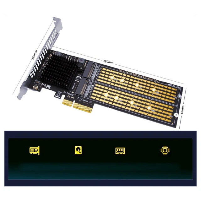 Adaptateur Coiry M.2 NVME vers PCIE M+B Key SSD vers carte d