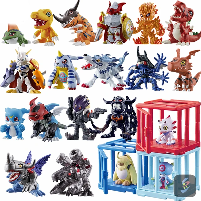 Anime Digital Monster Figure With Cage Agumon Betamon Greymon V-mon Paildramon Anime Action Digimon Toys Kids Birthday Xmas Gift 1