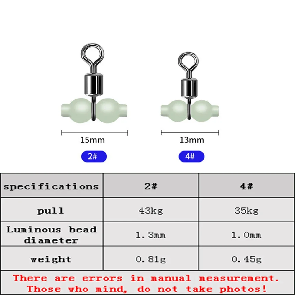 Fishing Swivel 20pcs Luminous Cross Line Rolling Fishing Swivel 3 Way Fishing Line Connector