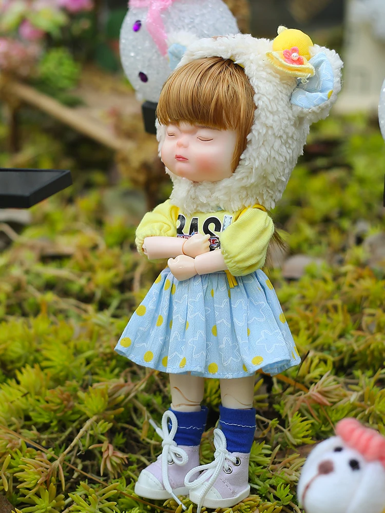 

New Kawaii 1/8 Bjd Doll Full Set 22.5cm Fashion Little Girl Princess Movable Jointed Dolls Children Toys For Girls Birthday Gift