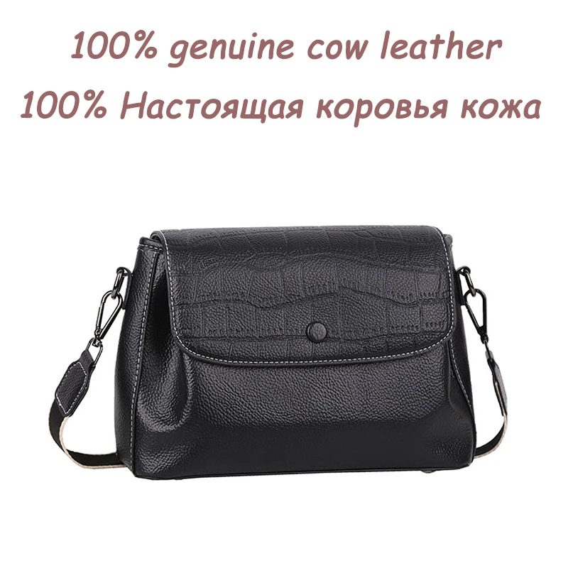 

100% Genuine Cowhide Leather Women Bags Fashion Luxury Brand Small Shoulder Bags High Quality Cowhide Female Messenger Bag