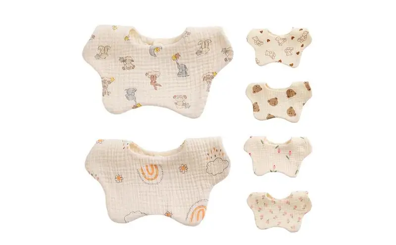 

Kids Petal Bibs 6-Layer Pure Cotton Soft Bibs For All-season Clear Patterns Multi-function Bibs For Kids Drinking Milk Playing