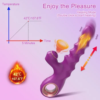 3 in 1 Sucking Thrusting Vibrator for Women Clitoris Sucker Stimulator Heating Dildo Vibrators Female Sex Toys for Adults 18 2