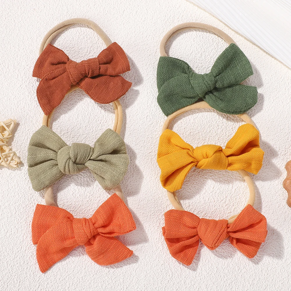 10Pcs Zufällige Farbe Weiche Baumwolle Bogen Haarband Mädchen Süße Plaid Design Haarspange Schöne Hairgripe Barrettes Kinder Haar Zubehör – Detail 5