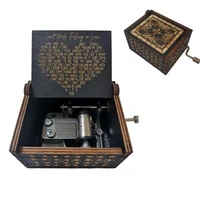Can't Help Falling in Love Wooden Hand Crank Music Box Birthday Present Valentine's Day Gifts for Girlfriend to My Wife 2
