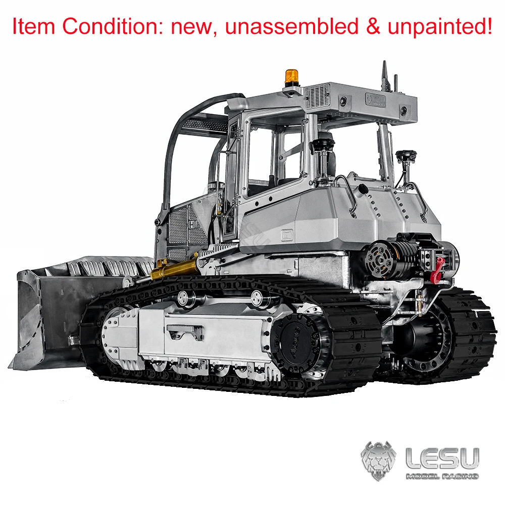 Aoue-850K LESU 1/14 RC Metal Hydraulic Bulldozer Black Tracks Construction Truck Dozer Light System Unpainted Kits Model TH22775 2