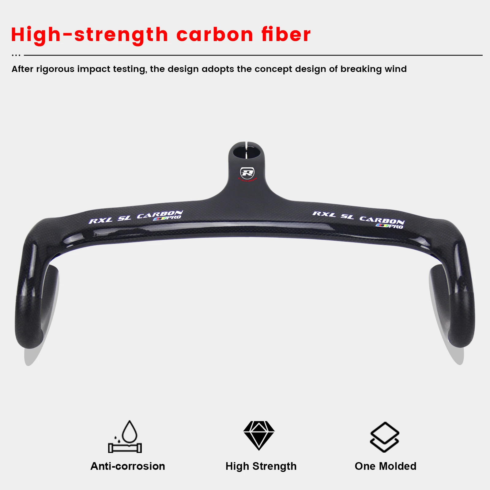 RXL SL Carbon Road Handlebar Integrated Racing Bike Speed 28.6 Black Internal Routing Drop Handle Bars Bicycle 400/420/440 bicycle handlebar