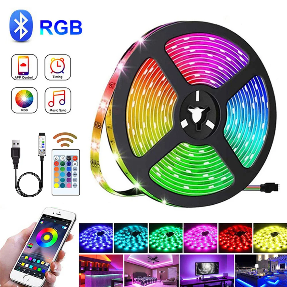 

Светодиодная лента, настенная лампа для Smart Home TV, USB, 2023, для спальни, шкафа, RGB, эстетическое украшение комнаты, кемпинг, ночник