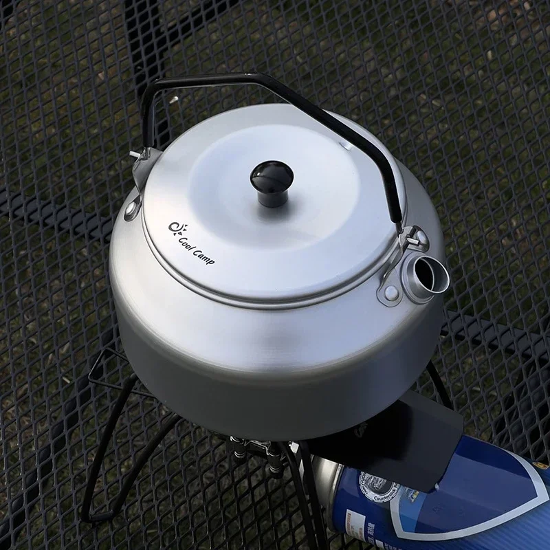 Portable Camping Kitchen Utensils Ultra-light Aluminum Outdoor Camping Kettle Retro Teapot Survival Gear Hiking Supplies Gadgets