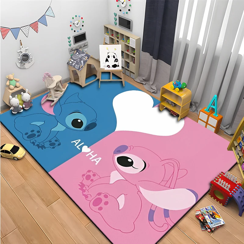 Disney Fashion Stitch 3D Printing Anime Large Area Carpets Home Living Rooms Cartoon Children's Bedroom Sofa Doormat Floor Rugs floor mat plush rug decorative carpet silk wool rug plush carpet non slip carpet imitated cashmere carpet kids carpet plush play mat
