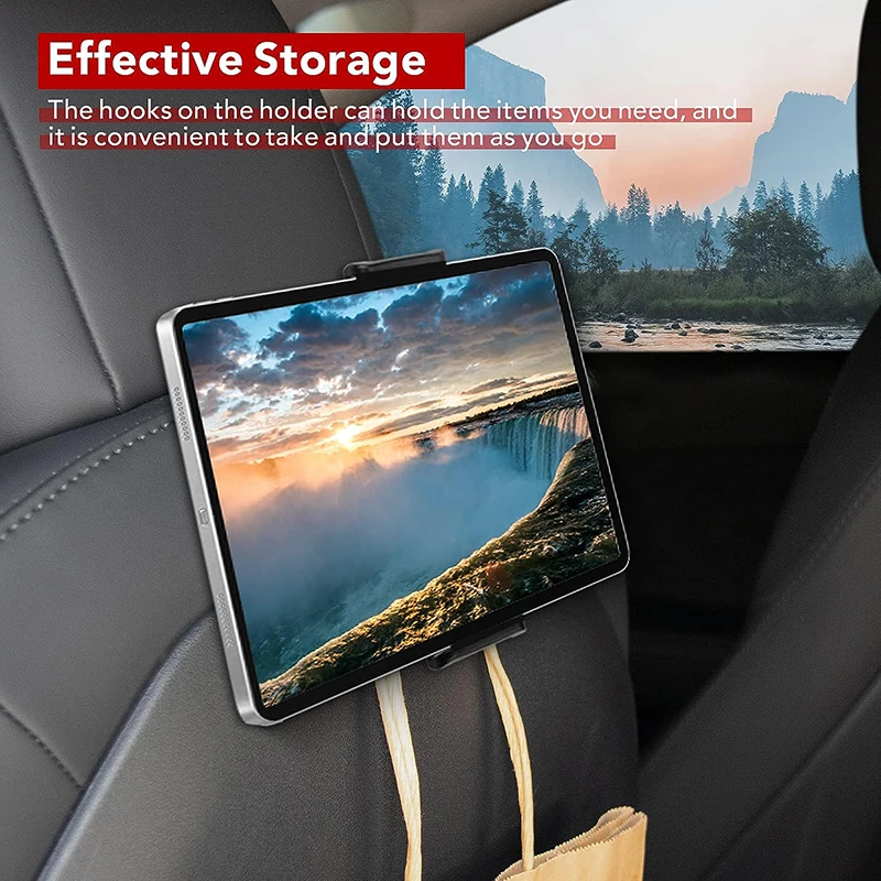 TPARTS Backseat Headrest Tablet Mount Holder for Model 3 Model Y Compatible  iPad(Including 12.9 iPad Pro) and Smart Phones Over 4.7