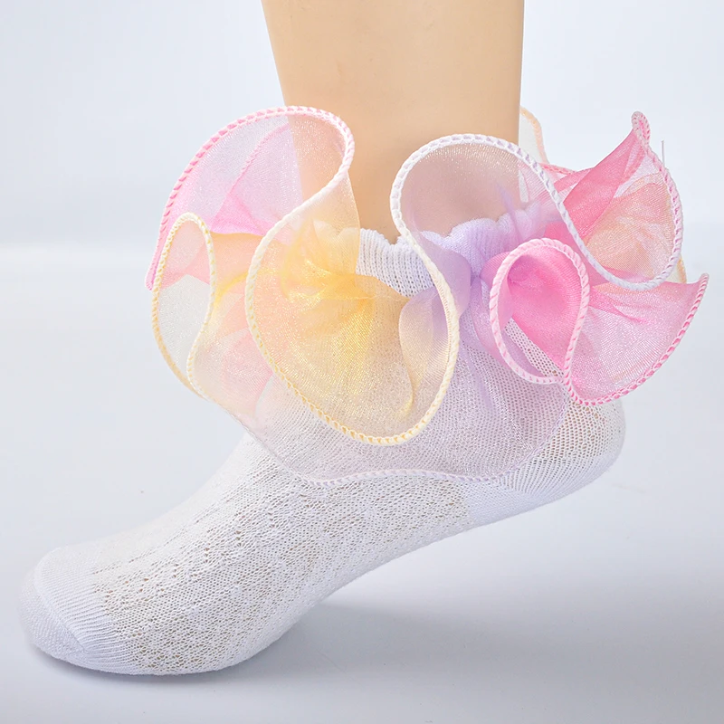 Children socks ruffled baby cotton socks girls 3D big petal princess dance socks