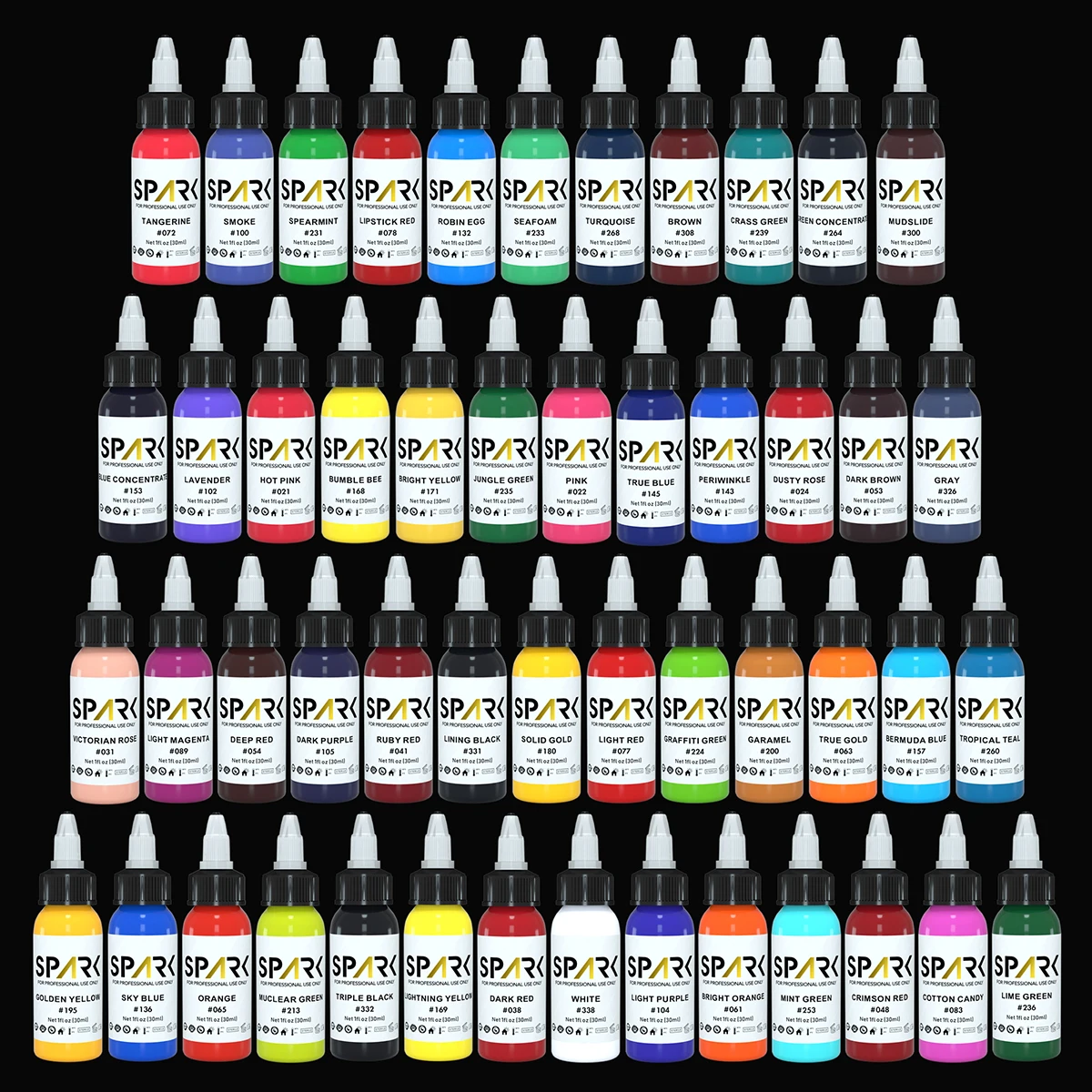 Newest Spark Tattoo Inks 30ml 50 Colors Professional Tattoo Ink Bottle Natural Plant Micropigmentation Ink Permanent Body Art