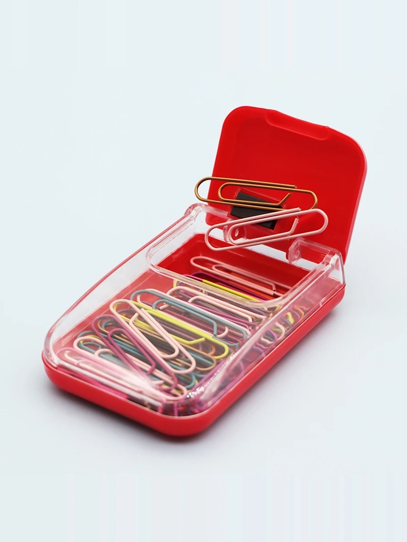 Metal Paper Clip Magnetic Absorption Storage Box For Office Clips Dispenser Desk Clips Holder Office Desk Accessories Stationery