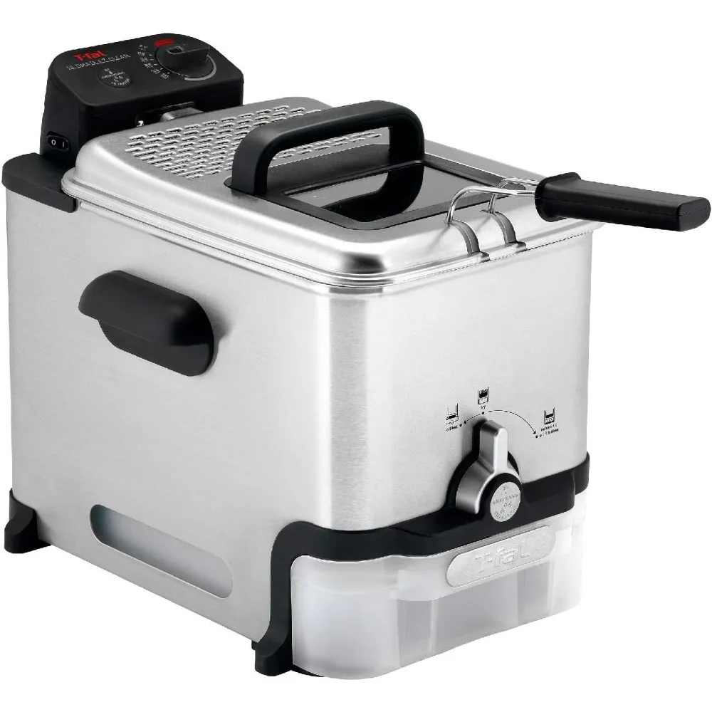 3.5L Deep Fryer with Basket 1700W Oil Filtration Temp Control Digital Timer Dishwasher Safe Parts