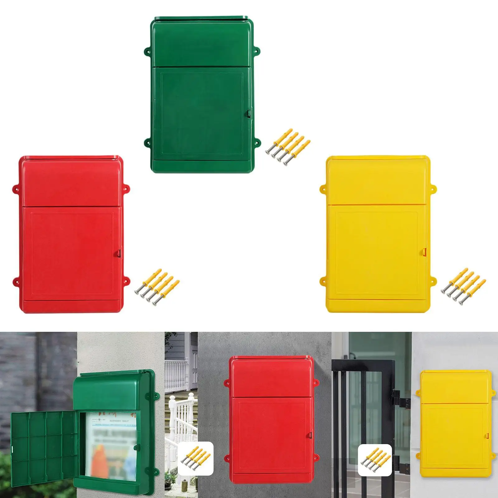 Wall Hanging Mailbox Versatile Post Letter Box Suggestion Case 34.5x26x7cm Drop Box for Hotel Business Home Yard Office Decor