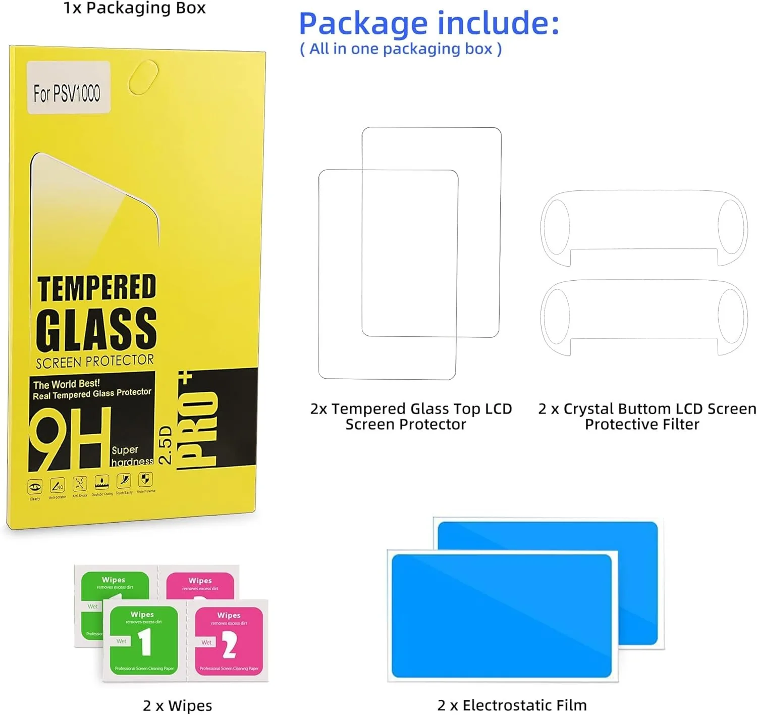 HD Clear Tempered Glass Screen Protector, Anti-Scratch Bubble-Free Shatterproof Guard