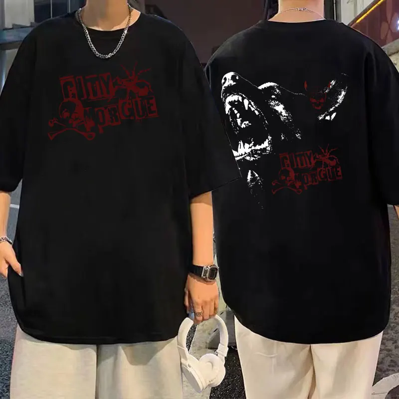 

Rapper City Morgue Spider Graphic Print T-shirt Men Women Hip Hop Oversized Tshirt Short Sleeve Male Vintage T Shirt Streetwear