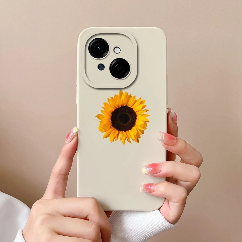 Fashion Sweet Girl Liquid Silicone Shockproof Phone Case, 6.67 inches