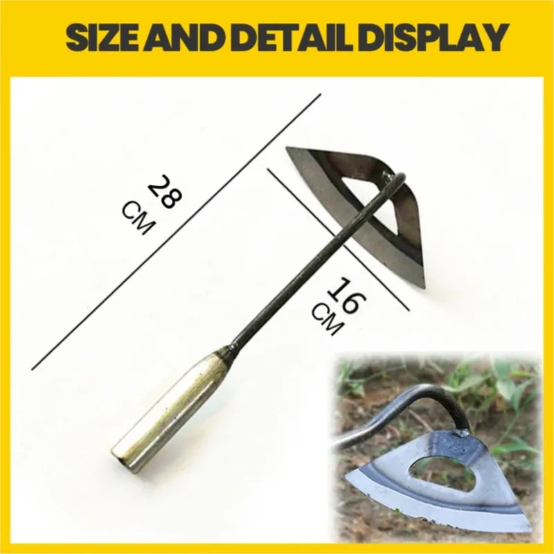 

T50 All-Steel Hardened Hollow Hoe Handheld Weeding Rake Planting Vegetables Farm Garden Agriculture Weeding Tool