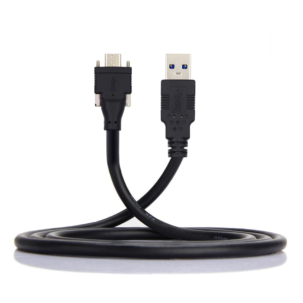 

5-метровый USB 3.0 Type-C двойной блокировочный соединитель для стандартного USB 3,1 кабеля для передачи данных для камеры с фотоэлементами