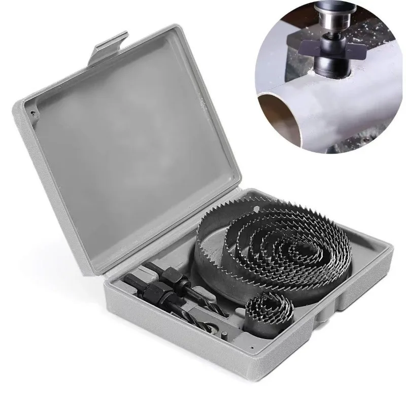Mardatt 17-Piece Hole Saw Set – 13 Sizes 3/4" To 5", Carbon Steel, With Mandrels, Drill Bits, Hex Key, For Soft Wood, PVC, Plastic, Drywall