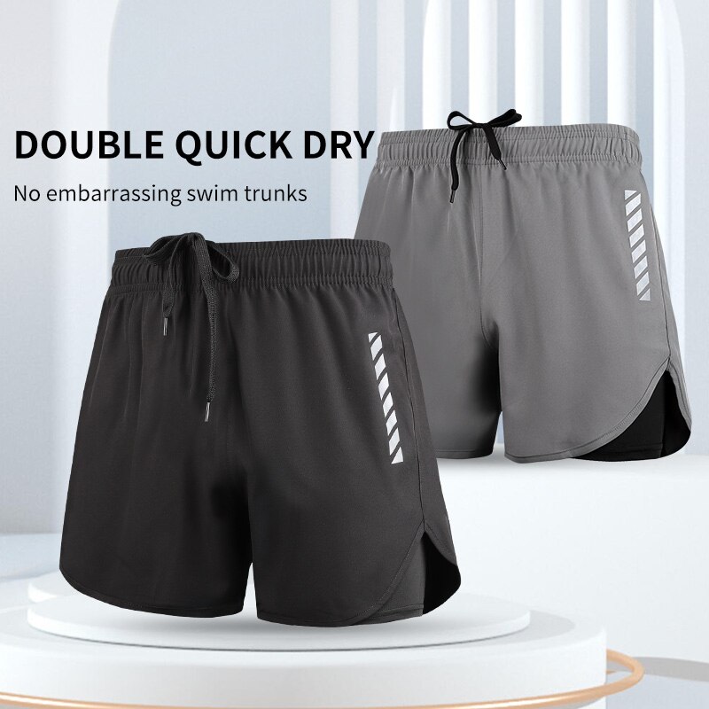  Swimming Trunks Men's Anti-embarrassment Loose Quick-drying Men's Swimming Trunks Swimsuit Suit Beach Professional Adult Hot 