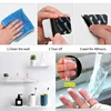 Shelf Without Drilling Shampoo Holder Bathroom Wall Floating White Black Shelves Stick Bath Organizer for Kitchen Accessories 5