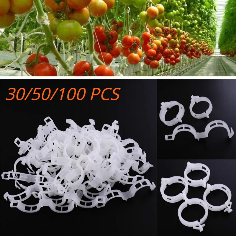

30/50/100Pcs Garden Plant Vines Tied Buckle Fixed Lashing Hook Agricultural Greenhouse Vegetable Gadget Garden Plastic Planters