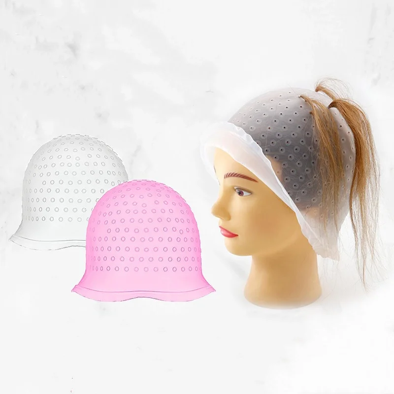 hair dye cap Salon Silicone Hair Coloring Cap Highlight Reusable Needle Hair Dying Frosting Hat Household Dye Hairstyling Tools Accessories