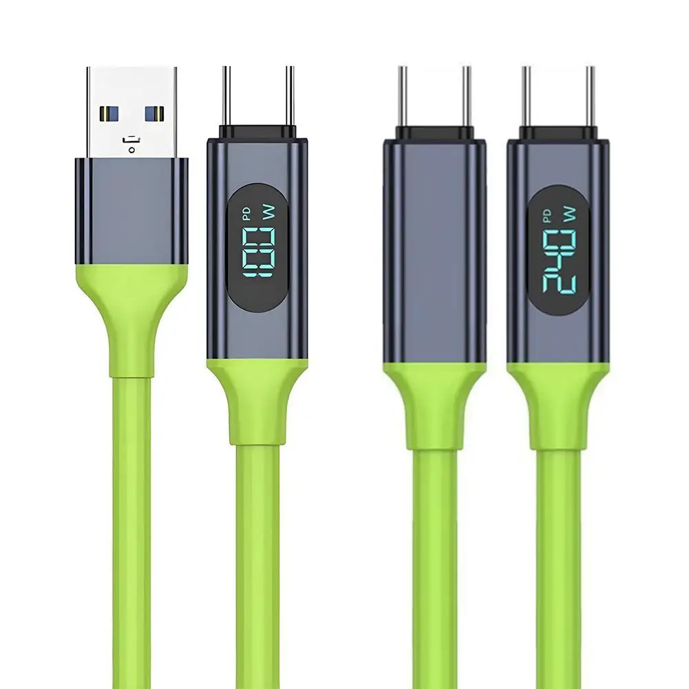 1.5m cable length Digital Display Power Meter USB C Cable 240W New Fast Charge USB A and C Connector 480Mbps High Speed Sync 